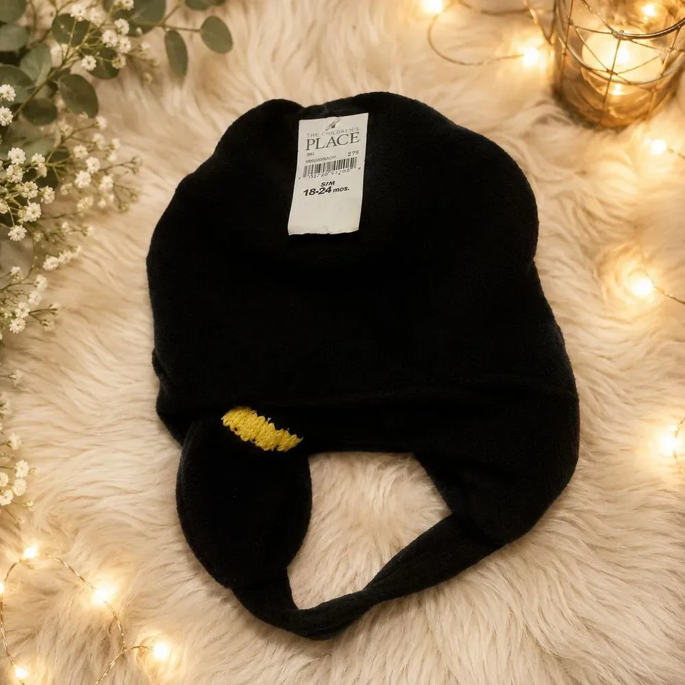 The Children's Place Baby Striped Knit Pom Pom Ear Flap Beanie Hat 18-24 Months
